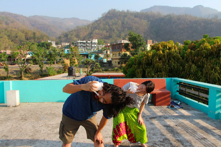 Students practicing shatkarma at Rajendra Yoga and Wellness Center