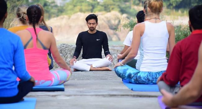 Yoga studio Rishikesh yogkulam Rishikesh